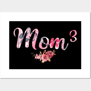 Mom3 Mom Cubed Mother Of Three Mama Of 3 Mother'S Day Posters and Art